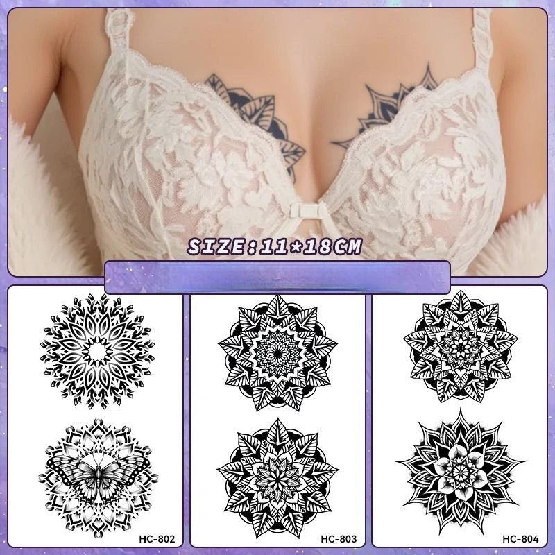 Nipple Cover Pasties - Breast Herbal Juice Temporary Tattoos Datura