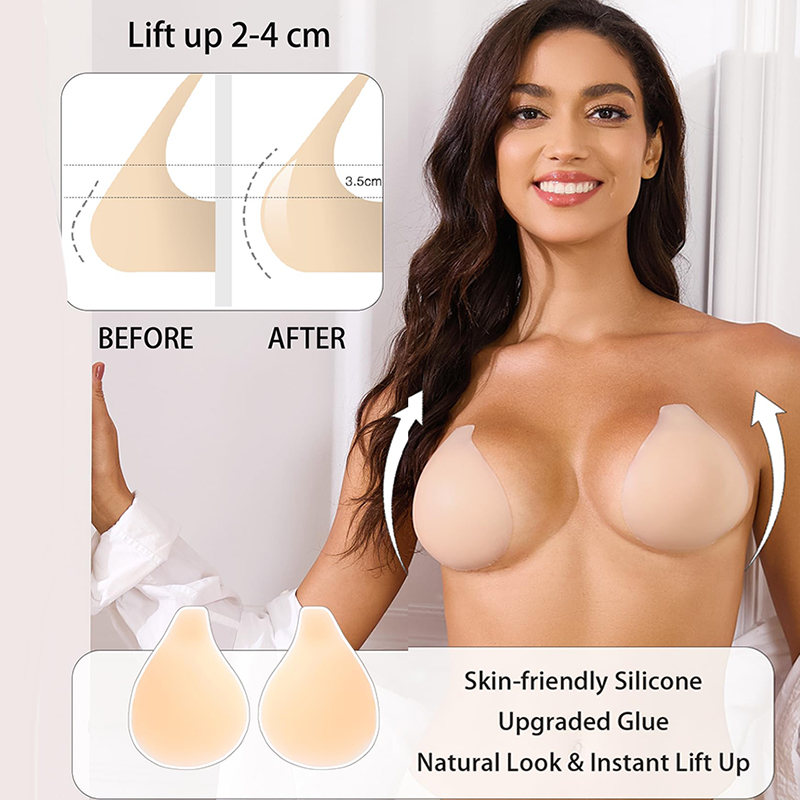 1/2 Pairs Women Sticky Bra Pus - Strapless Bra Backless 评论和价格