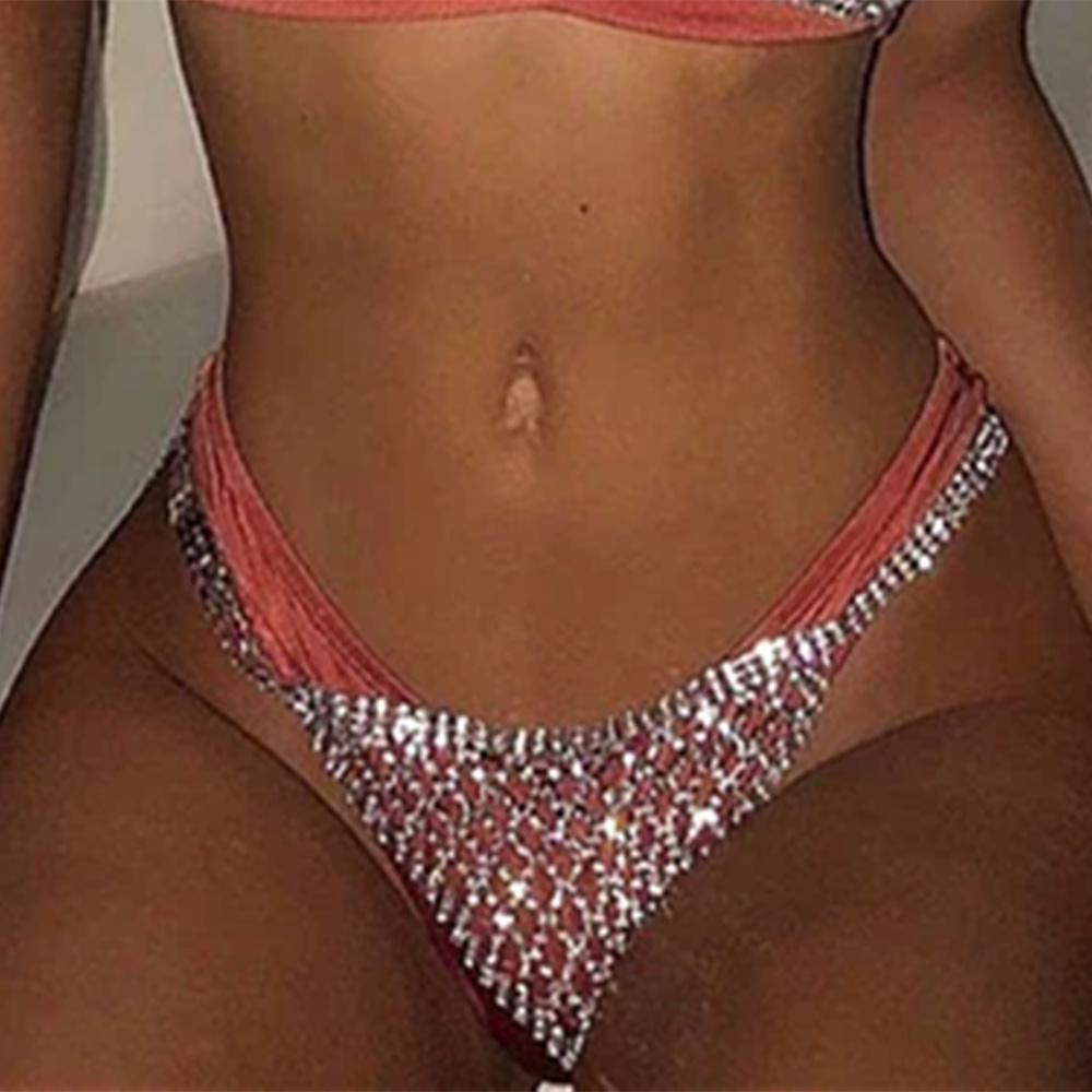Stonefans Mesh Rhinestone Body - Thong Bikini Women 评论和价格