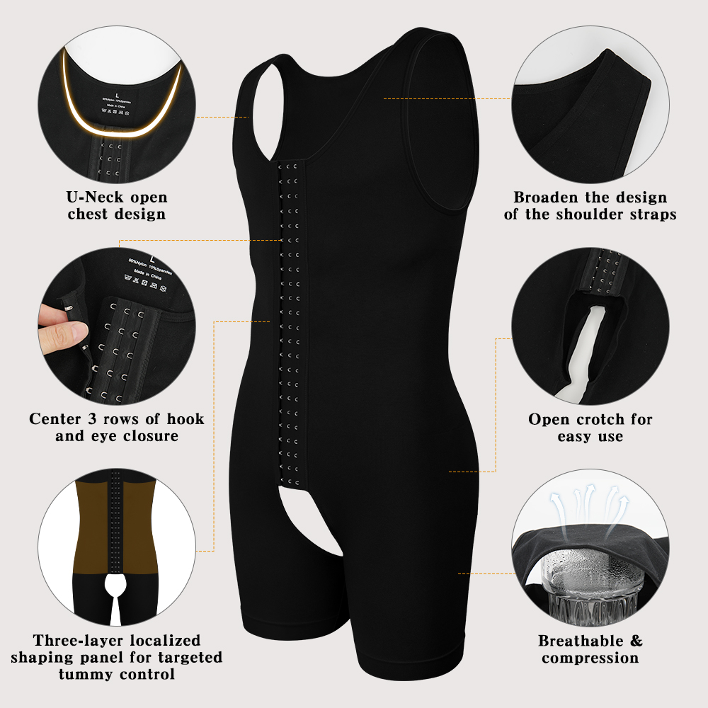 Men's Compression Shapewear  T - Shapewear Bodysuit Firm 评论和价格
