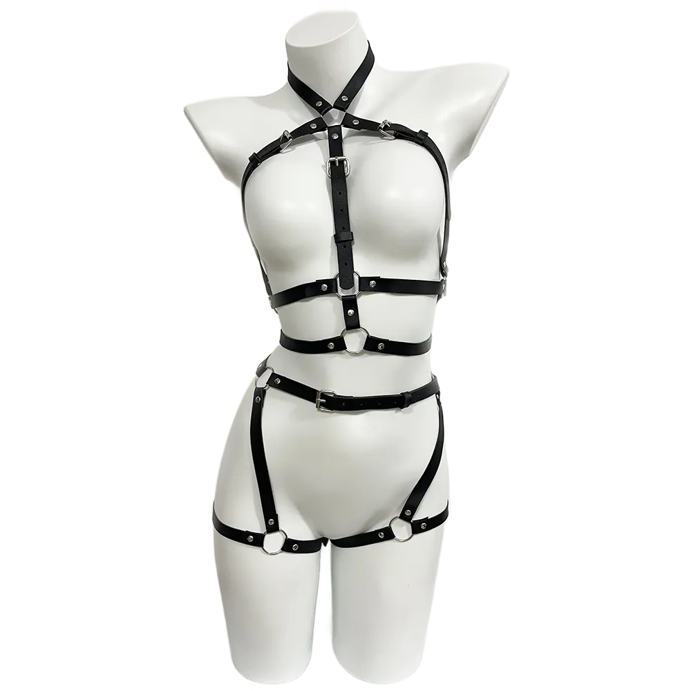 Harness for Women Pu Leather L - Garter Belt Set 评论和价格
