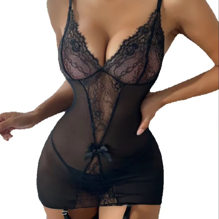 Lace Underwear Set with Stocki - Garter Belt Set 评论和价格