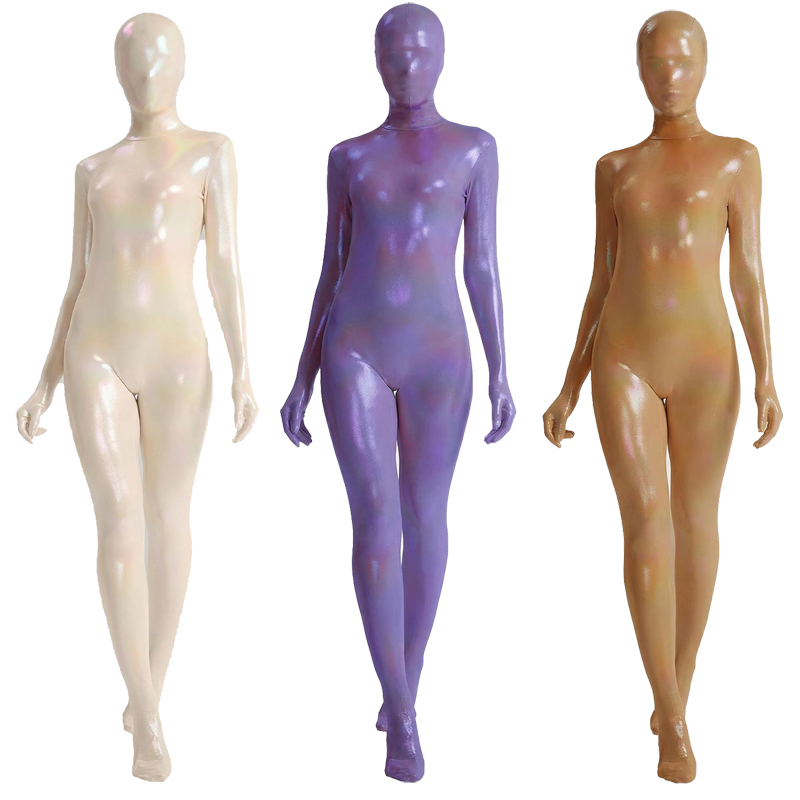 Women Shiny Gradient Zentai Bo - Shapewear Bodysuit Firm 评论和价格