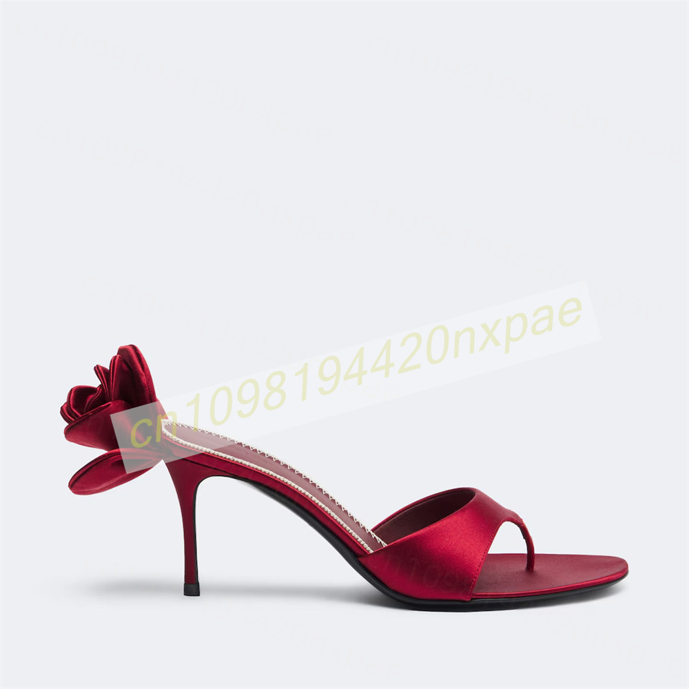 Women Red Satin Thong Mule San - Slip Dress Satin 评论和价格