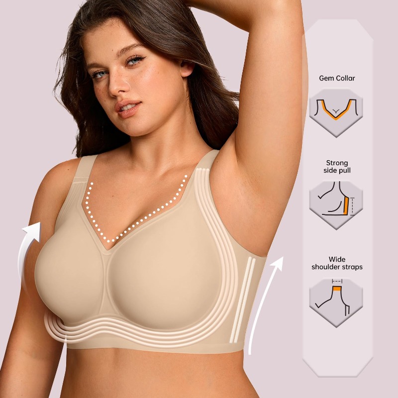 Plus Size Wireless Jelly Bra W - Push Up Bra Padded 评论和价格