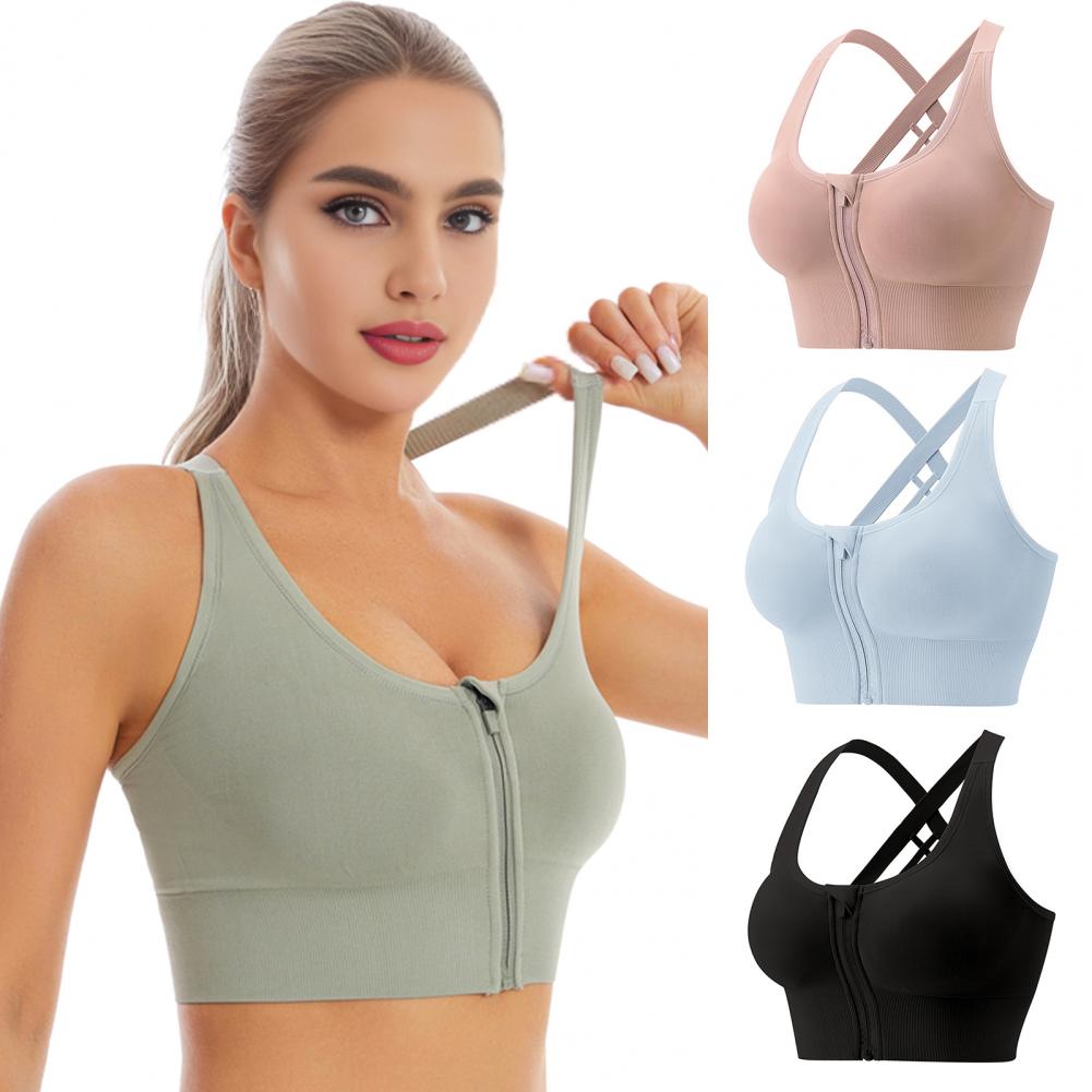 Zip Front Wireless Sports Bra  - Sports Bra High Impact 评论和价格