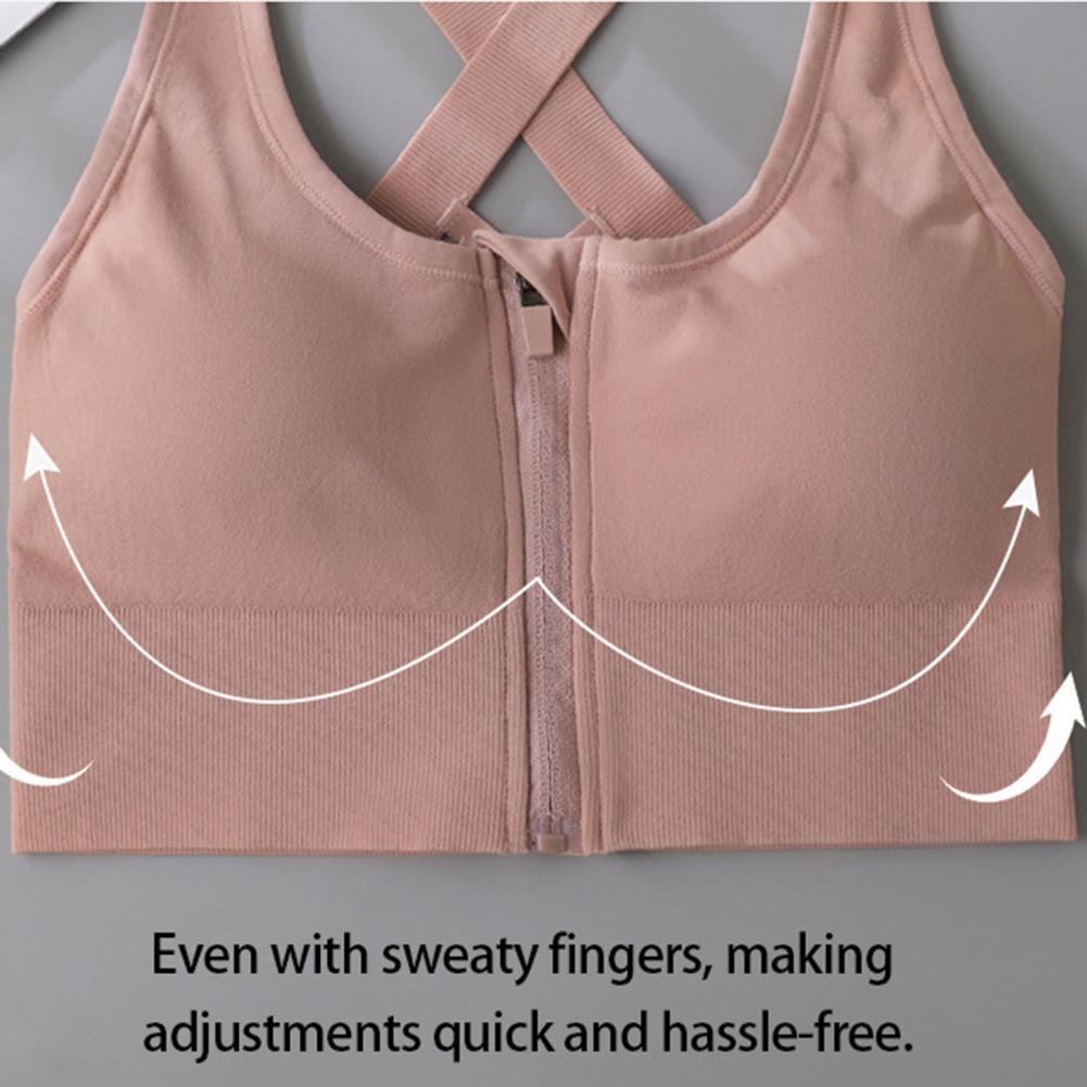 Zip Front Wireless Sports Bra  - Sports Bra High Impact 评论和价格