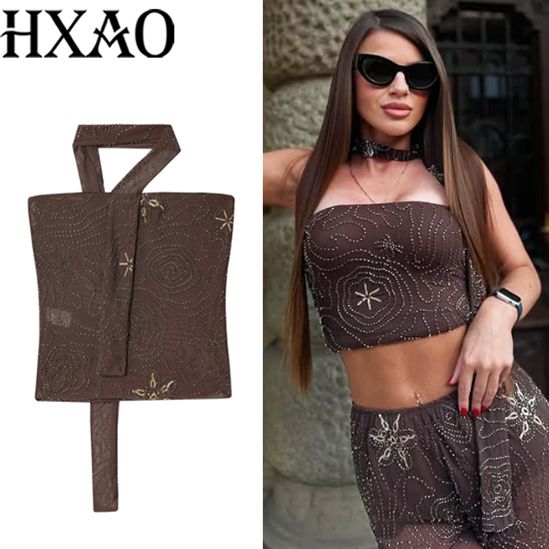HXAO Corset Crop Tops For Woma - Strapless Bra Backless 评论和价格