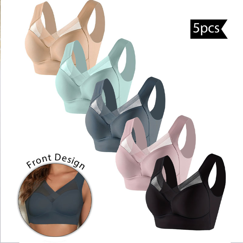 5PCS Women Sports Bras Full Cu - Bralette Wireless Soft 评论和价格
