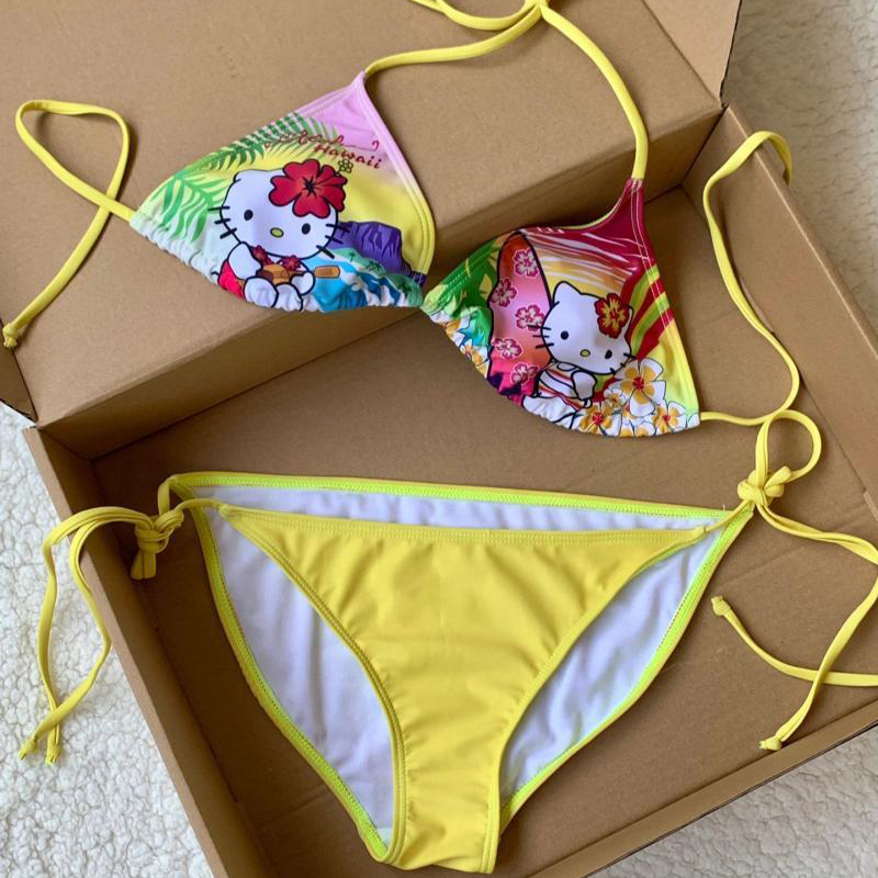 Y2K Girls Kawaii Hello Kittys  - Thong Bikini Women 评论和价格