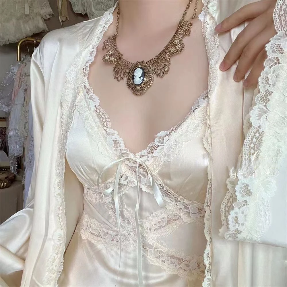 Silk Robe Gown Sets Women Gent - Robe Silk Women 评论和价格