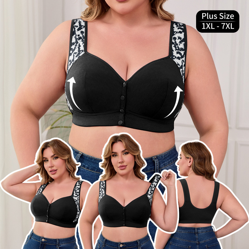 XL-7XL Plus Size Front Buckle  - Seamless Underwear Women 评论和价格
